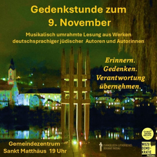 Plakat zur Gedenkstunde am 9. November