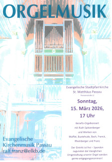 Benefiz-Orgelkonzert am Sonntag, 15. März 2026 um 17 Uhr